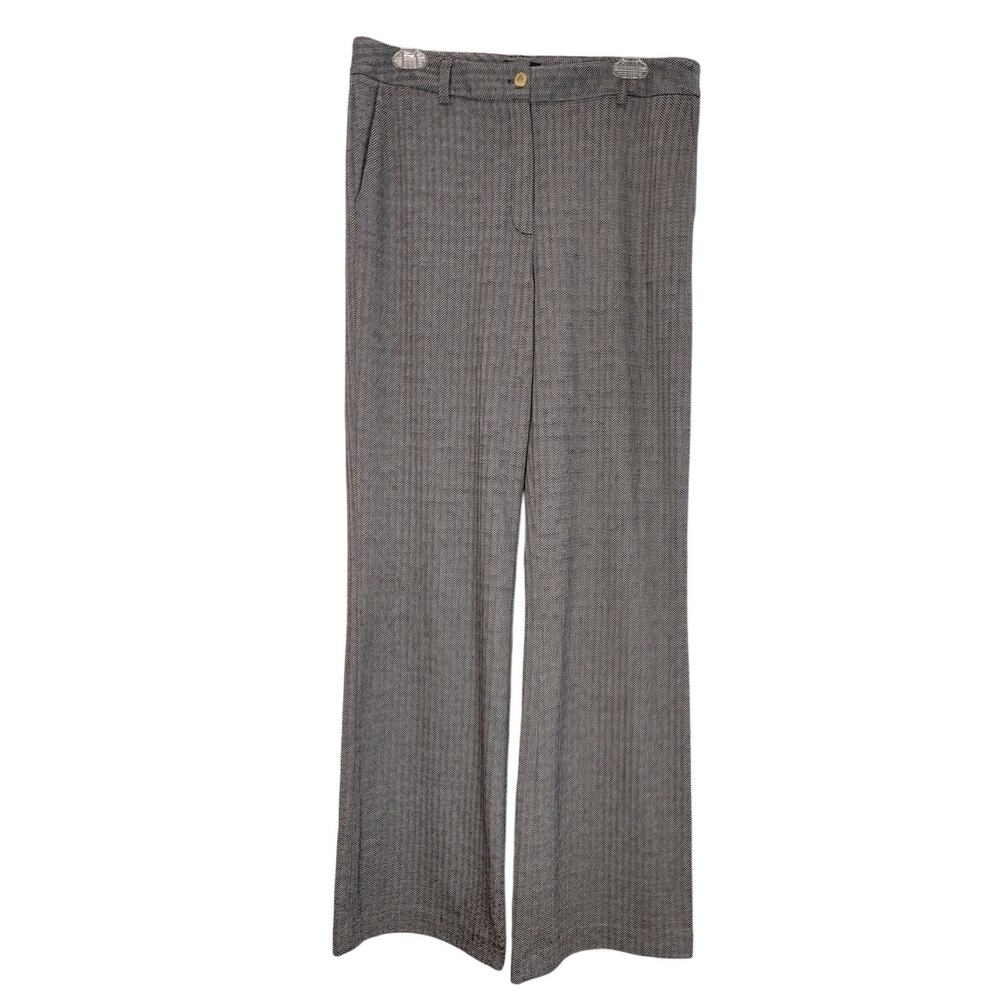 Halston Dress Pants Herringbone Black White Career Rayon Blend Womens Size 6